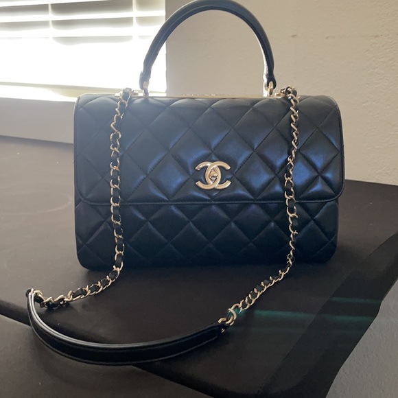 Chanel Trendy CC Black Lamb skin leather GHW - Picture 5 of 17